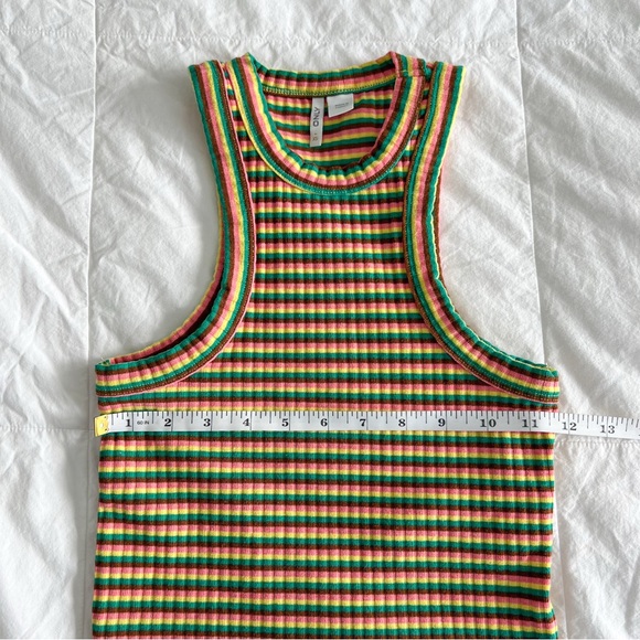 Only Ribbed Racer Neck Striped Tank Top - Picture 8 of 12